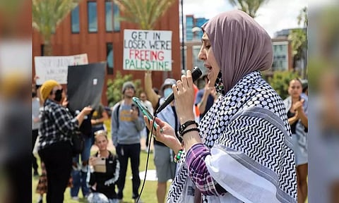 Pro- Palestinian protest in Arizona State University, in Tempe (Reuters)
