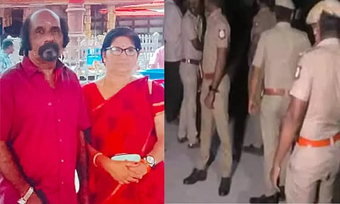 The deceased couple Sivan Nair and his wife Prasanna Kumari; Visual from the murder spot