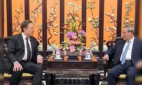Carmaker Tesla's CEO Elon Musk holds a meeting with Chinese Premier Li Qiang (IANS)