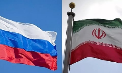 Flags of Russia and Iran (IANS)
