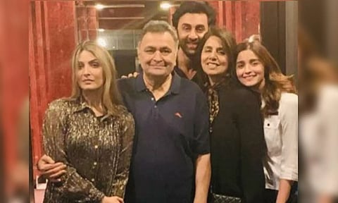 Late Rishi Kapoor and his family (ANI)