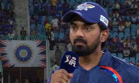 KL Rahul during the toss (Screengrab)