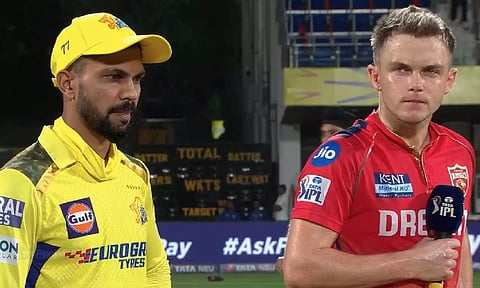 Ruturaj Gaikwad and Sam Curran during the toss (Screengrab)