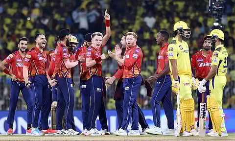 Punjab Kings players celebrates after a wicket (Photo: Manivasagan)
