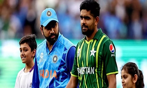 India captain Rohit Sharma and Pakistan skipper Babar Azam(ANI)