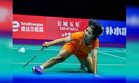 Indian shuttler Isharani Baruah in action during BWF Thomas and Uber cup 2024 (ANI) 