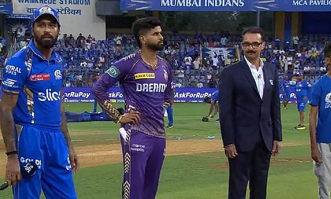 Hardik Pandya and Shreyas Iyer during the toss (Screengrab)