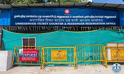 Temporary ticket counter in Chennai Egmore railway station (Photo: Hemanathan M)