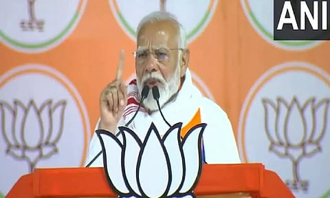 Prime Minister Narendra Modi in Singhbhum public rally (ANI)