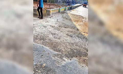 Motorists opined that the construction work for the pipeline laying has even damaged the main road and the bikes are prone to skid as it is highly uneven