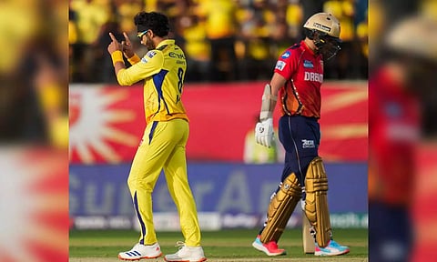 Ravindra jadeja celebrates after a wicket (PTI)