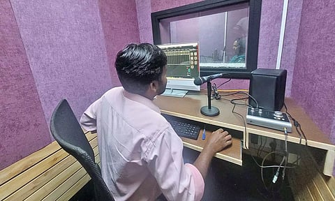 A recording studio inside the Anna Centenary Library