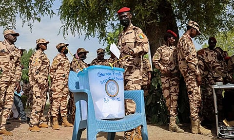 Chad soldiers vote early in the presidential election in N'djamena (Reuters)