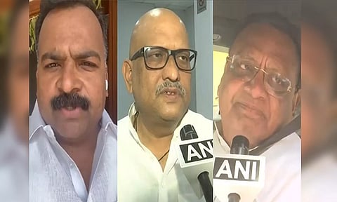 Congress leaders Manickam Tagore, Ajay Rai, Avinash Pande. (Image: ANI)