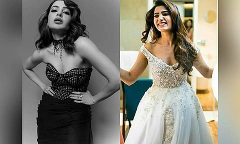 Samantha in her repurposed wedding gown