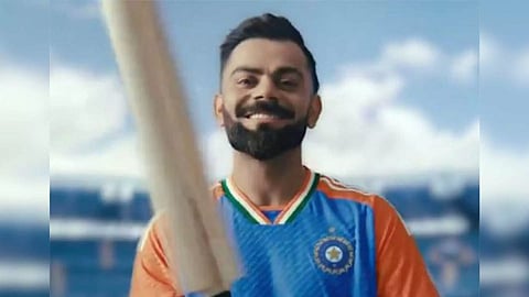 Virat Kohli in the new ICC T20 WC jersey. (Photo- BCCI X)