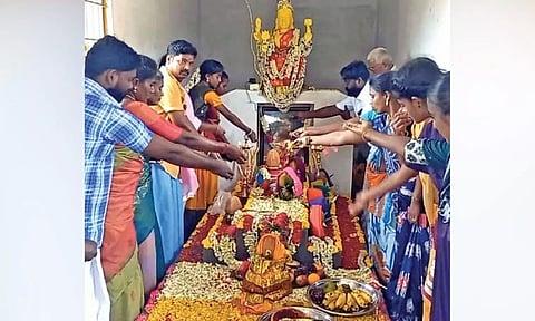 Bizman performs consecration of temple built for wife in Ariyalur