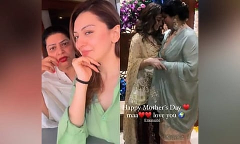 Actress Hanshika Motwani with her mom on Mother's Day