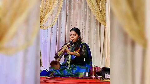 Anjali Kathiravan during one of her concerts