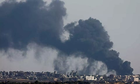 Smoke billows after an explosion in northern Gaza (Reuters)