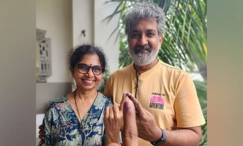 SS Rajamouli with his wife (X)