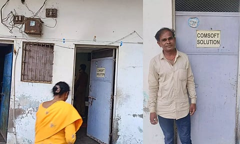 The 'stock trading firm' functioning from a room in Anand district, Gujarat; accused Premaram who was arrested (right) 