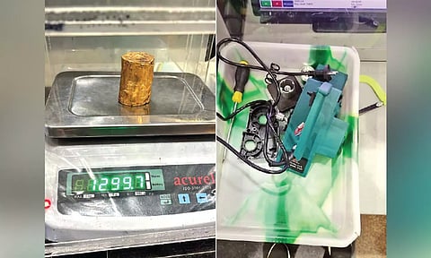 AIU sleuths seized 1.299 kg of gold worth Rs 92 lakh from a passenger bound from Sharjah at Tiruchy International Airport