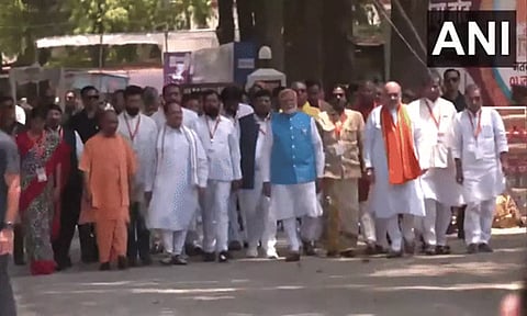 Prime Minister Narendra Modi after filing the nomination from Varanasi (ANI)