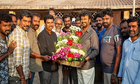 Rajinikanth with his 'Vettaiyan' team (X)