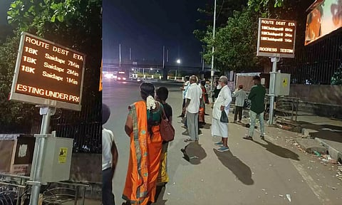 The Passenger Information System display board at Government Estate Bus stop