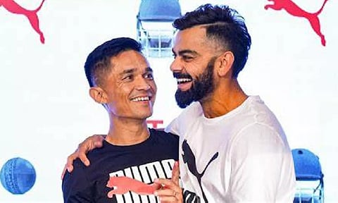 Virat Kohli with Sunil Chhetri (X)