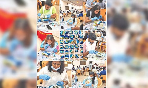 Stills from the resin art workshop