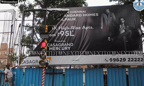 Chennai Corporation begins removing unauthorised hoardings after Mumbai tragedy (Photo: Hemanathan)