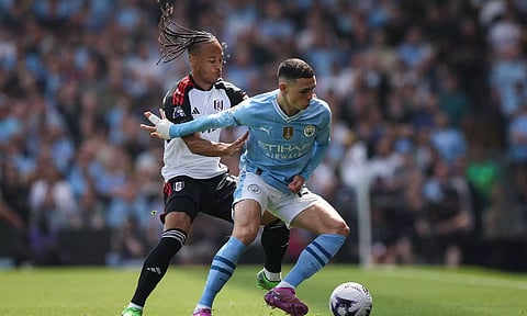 Phil Foden in action against Fulham last week in EPL