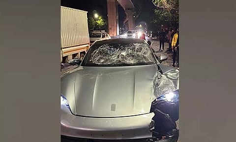 Two people killed after luxury car hits motorcycle in Pune (Photo/ANI)