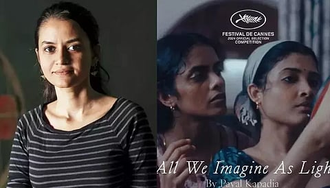 Payal Kapadia and a still from her directorial 'All We Imagine as Light'