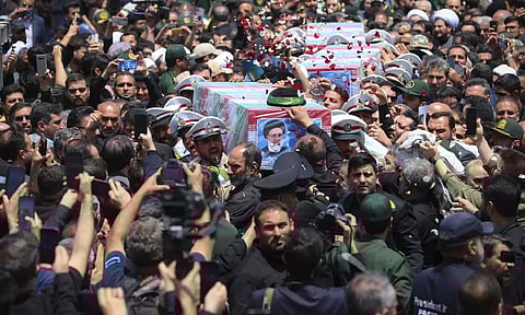President Ebrahim Raisi's funeral ceremony in Iran (AP)