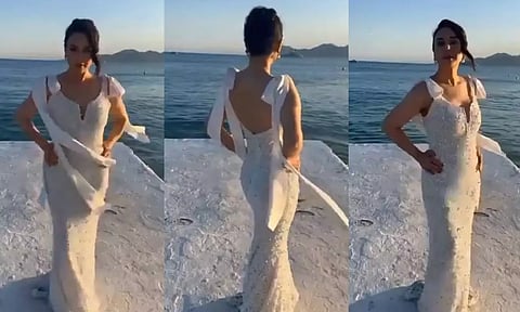 Screen grab pictures of Priety Zinta from Cannes