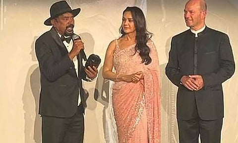 Santosh Sivan receives Pierre Angenieux ExcelLens award (Photo/ANI)