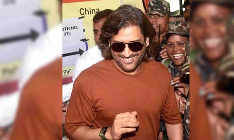 M.S.Dhoni at poling booth