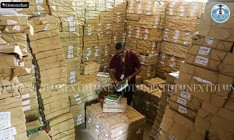 Tamil Nadu Education department prepares to distribute textbooks (Photo: Hemanathan M)