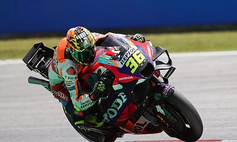 Honda rider Joan Mir in action during Gran Premi de Catalunya