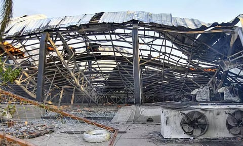 Charred remains after a fire broke out in a gaming zone, in Rajkot, Saturday, May 25, 2024. (Photo: PTI)