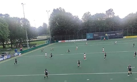 India jr. women and Germany jr. women on the field (Photo/IANS)