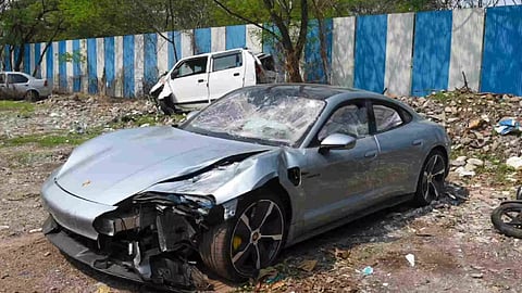 Still from Porsche car crash