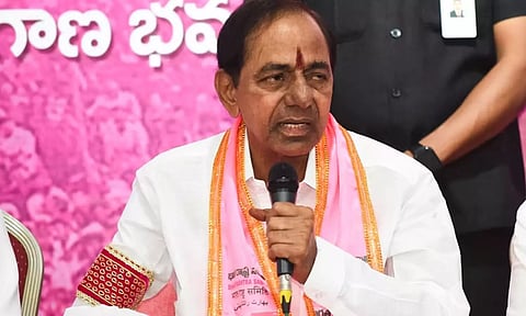 BRS Chief and former Telangana chief minister K Chandrasekhar Rao (PTI)
Read more at: https://www.deccanherald.com/india/telangana/after-assembly-poll-defeat-brs-loses-several-civic-body-chief-posts-in-no-trust-motions-3041792