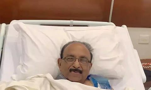 MDMK leader Vaiko in Apollo Hospital, Chennai. (Videograb / Twitter @duraivaikooffl)