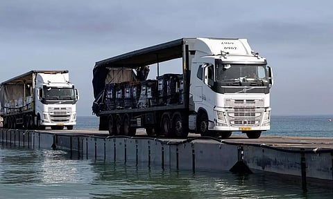 The U.S.-built temporary pier that has been taking humanitarian aid to starving Palestinians (AP)
