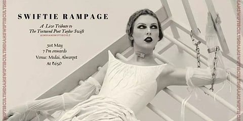 The poster for "Swiftie Rampage - A Sing Along tribute to the The Tortured Poet". (Instagram)