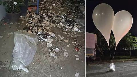 North Korea has flown hundreds of balloons carrying trash and manure toward South Korea in one of its most bizarre provocations against its rival in years. (Photos | Twitter/AP)